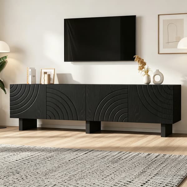 SONNENH TV-bord, Spånplade, Sort, 180 × 40 × 55 cm