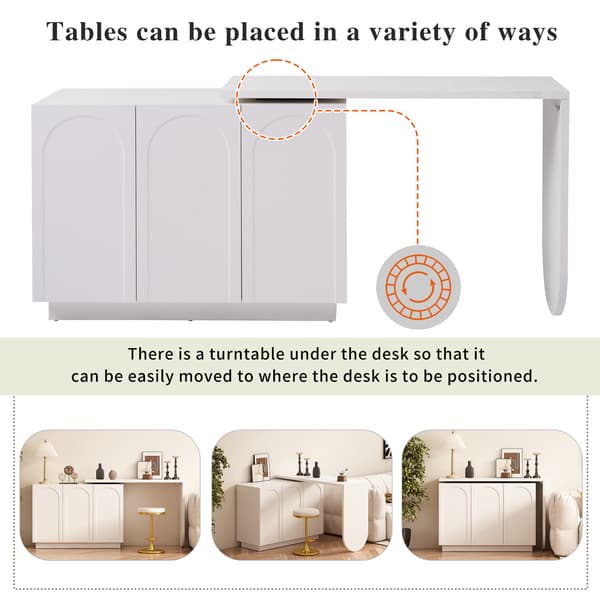 SONNENH Skrivbordsswivel L Shape Corner Computer Desk Office Table Dressing Table White 110cm