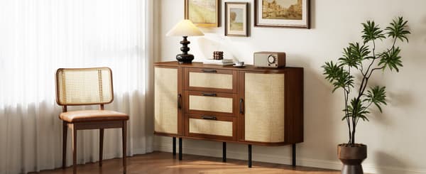 SONNENH Skænk, MDF, Valnød, 120 × 40 × 82 cm