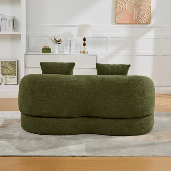 SONNENH Bäddsoffa, Chenille, Grön, 157 × 84 × 65 cm