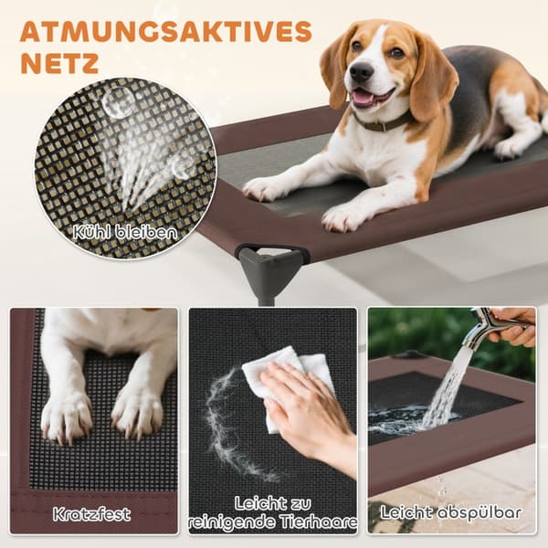 SONNENH Hundeseng, Polyester, Kaffebrun, 76 × 61 × 71 cm
