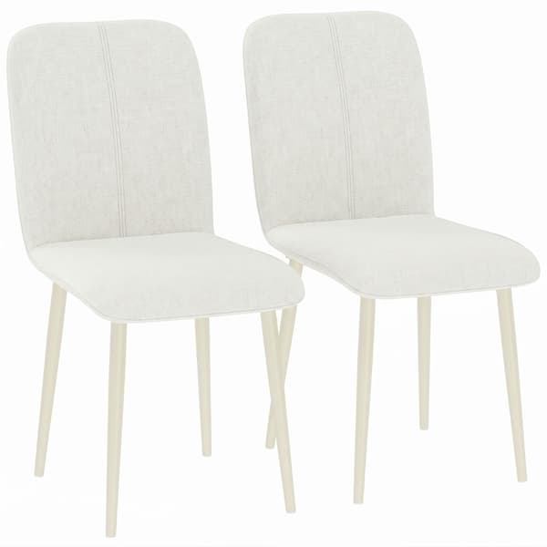 SONNENH Spisestuestol – sæt med 2, Polyester, Hvid, 42 × 57 × 85 cm
