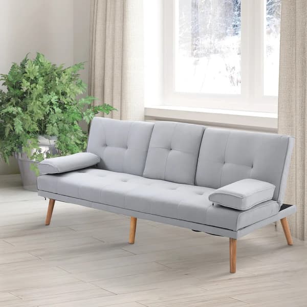 SONNENH Sängsoffa Bekväm sängsoffa, 3-sits, sängsoffa, linne, ljusgrå, 181x77x72 cm