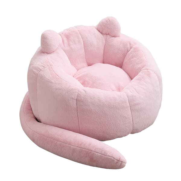 SONNENH Sittsäck, Plysch, Rosa, 112 × 112 × 77 cm