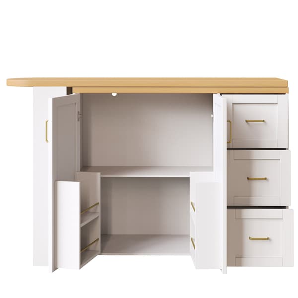 SONNENH Barbord, MDF / Metall, Vit, 135 × 39 × 104 cm