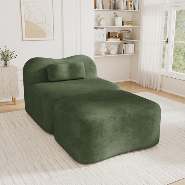 SONNENH Sofa, Velour, Grøn, 96 × 167 × 70 cm
