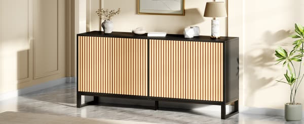 SONNENH Kenkäkaappi, MDF / Lastulevy, Musta / Luonnonväri, 160 × 40 × 75 cm