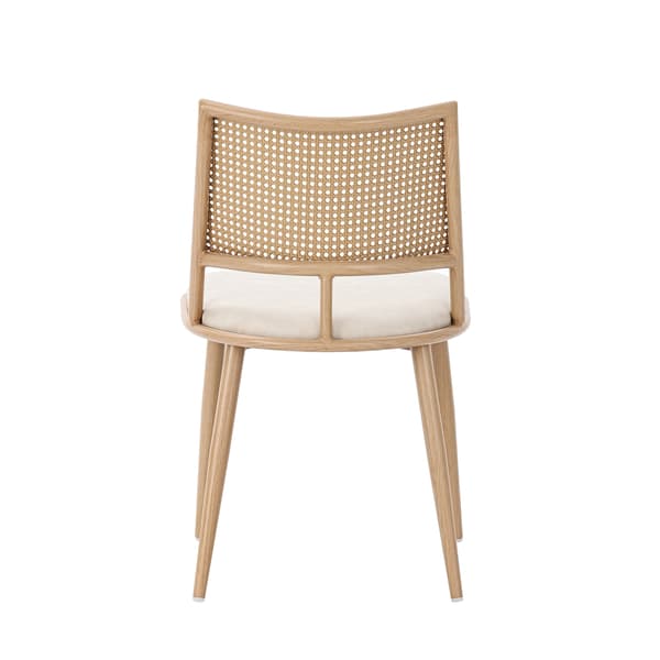 SONNENH 2 matstolar, PU-säte, rottingryggstöd, vardagsrum, sovrum stol, beige