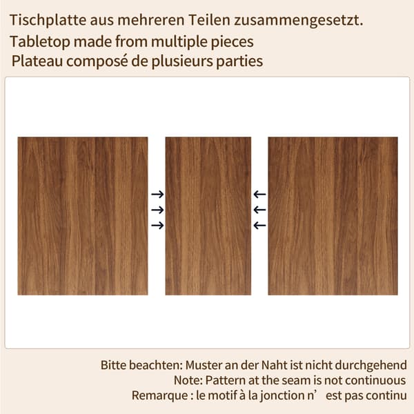 SONNENH Spisebord, MDF, Mørkebrun, 160 × 80 × 76 cm