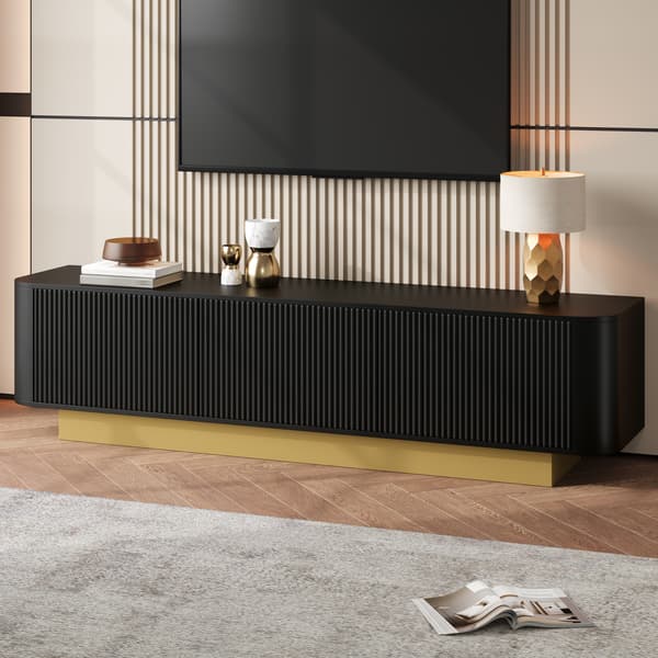 SONNENH TV-bord, MDF / Spånplade, Sort, 170 × 40,5 × 47 cm