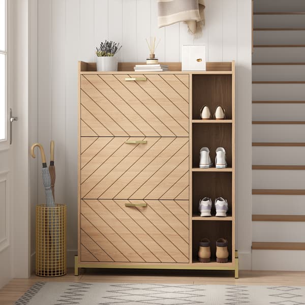 SONNENH Kenkäkaappi, MDF, Luonnonväri, 90 × 24 × 119 cm