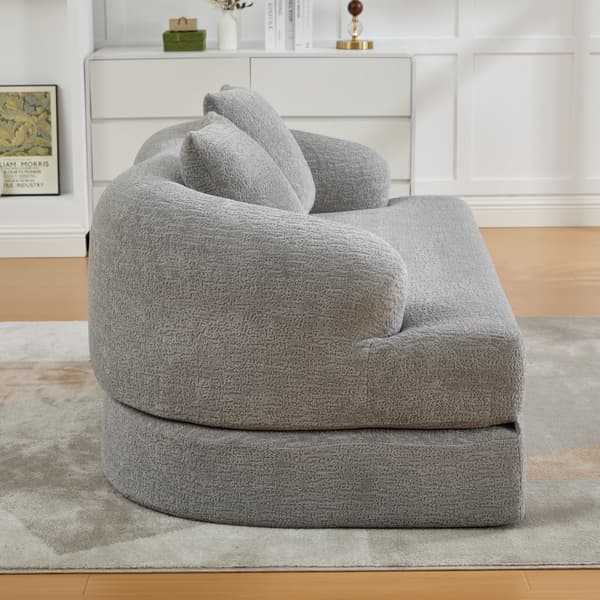SONNENH Bäddsoffa, Chenille, Ljusgrå, 157 × 84 × 65 cm