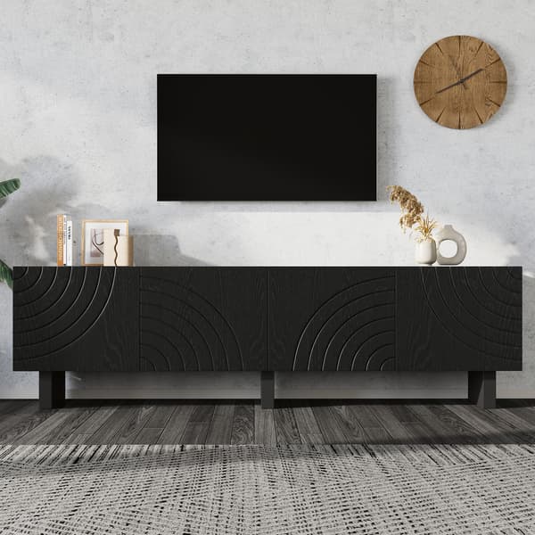 SONNENH TV-bord, Spånplade, Sort, 180 × 40 × 55 cm