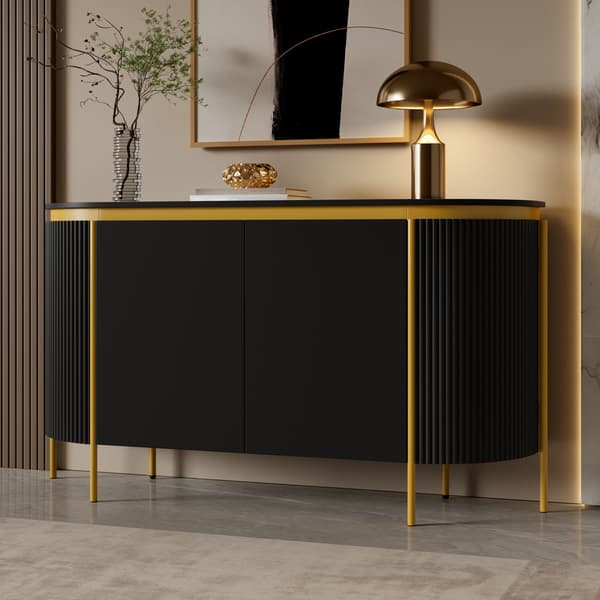 SONNENH Skænk, MDF, Sort, 140 × 38 × 80 cm