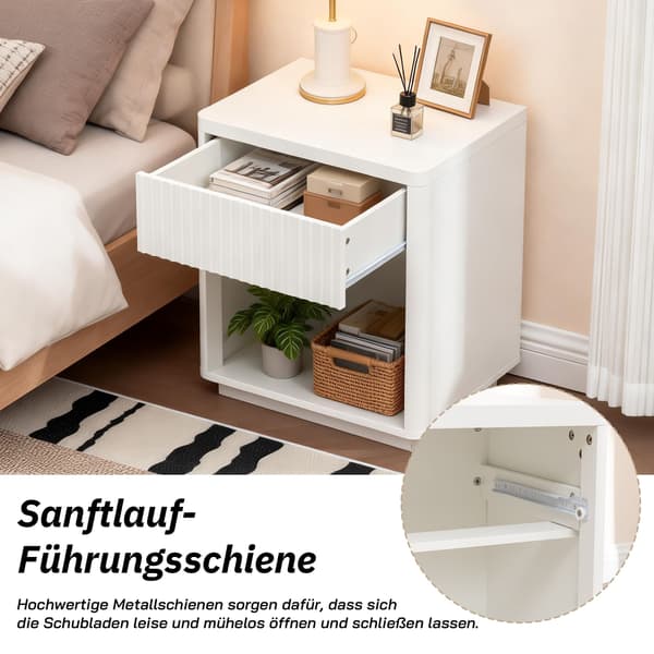 SONNENH Sengebord, MDF, Hvid, 55 × 40 × 63,5 cm