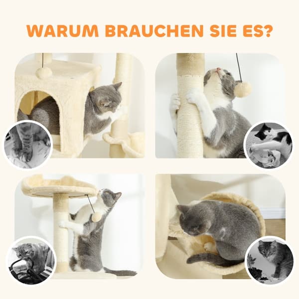 SONNENH Kradsestativ, Polyester, Beige, 48 × 48 × 140 cm