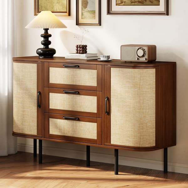 SONNENH Skænk, MDF, Valnød, 120 × 40 × 82 cm