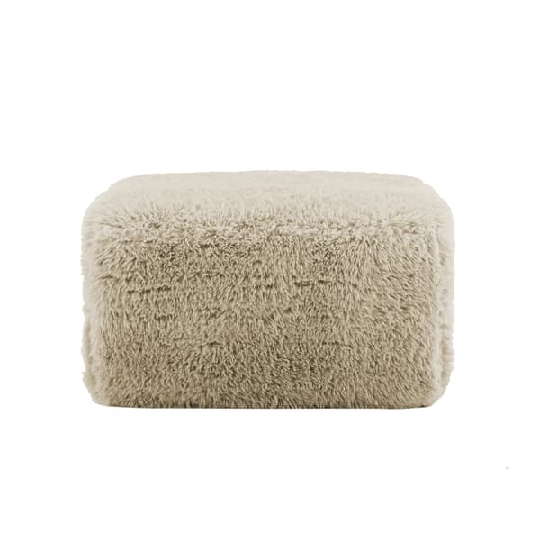 SONNENH Aviana Ottomaan Plush Fabric - Light Khaki