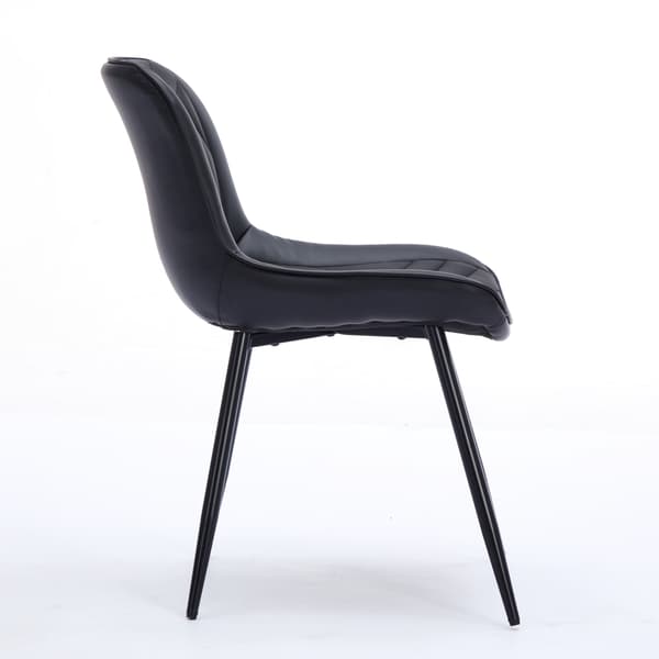 SONNENH Spisestuestol – sæt med 2, PU-kunstlæder, Sort, 64 × 50 × 77 cm