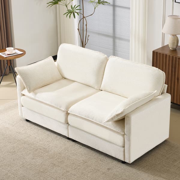 SONNENH Modern minimalistisk 2-sits soffa, bekväm och rymlig, lämplig för vardagsrum/sovrum