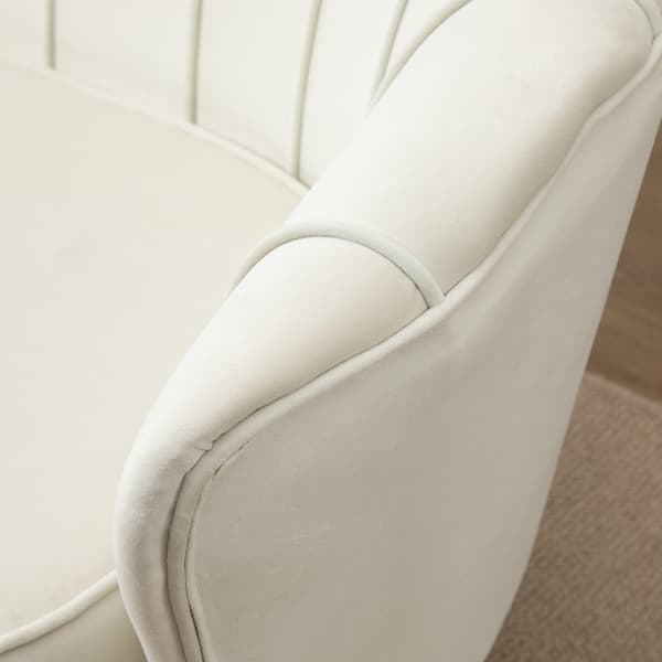 SONNENH 2-sits soffa soffa stoppad soffa loveseat armstöd sammet upp till 150 kg vardagsrum sovrum kräm 130x77x77cm