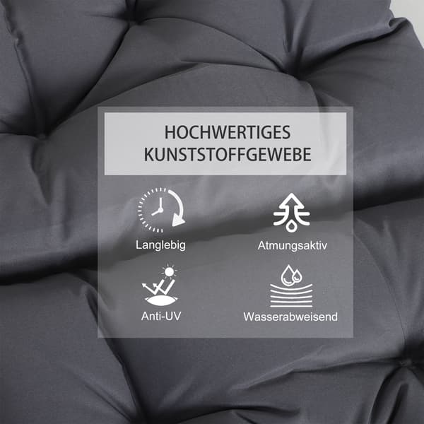 SONNENH Sittdyna – set med 2, Skum, Grå, 98 × 50 × 8 cm