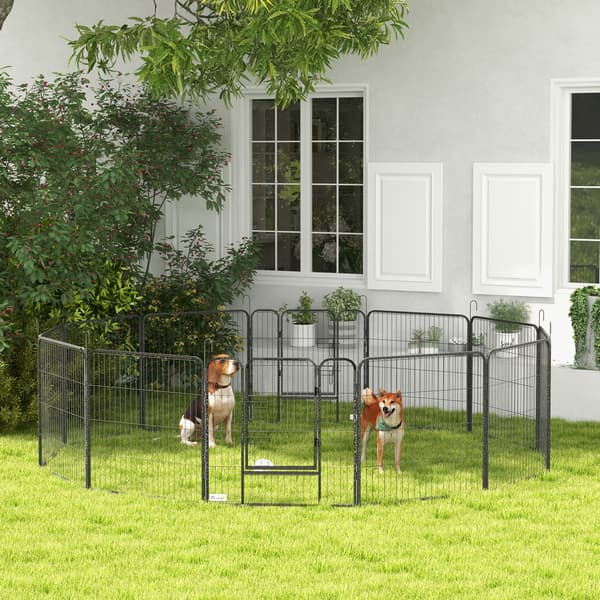 SONNENH Hundegård, Stål, Grå, 80 × 1,5 × 80 cm