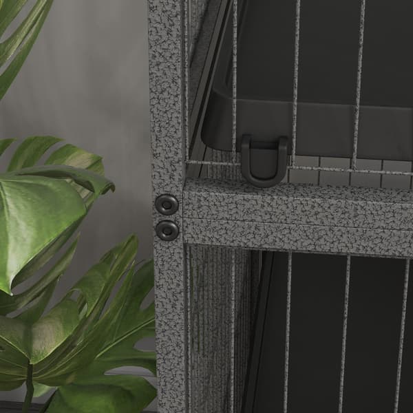 SONNENH Bur til gnavere Multifunktionelt 4 platforme 3 ramper 4 døre Mål 80L x 52B x 128H cm Stål Grå Sølv Sort