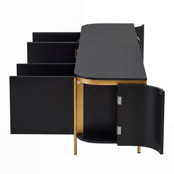 SONNENH TV-bord, MDF, Sort, 180 × 38 × 46 cm