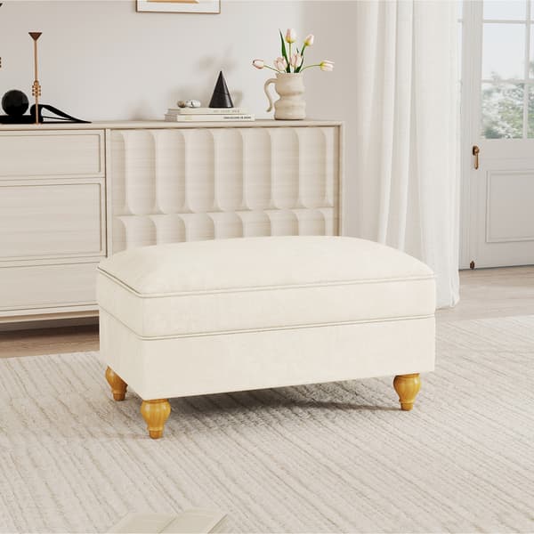 SONNENH Windsor skammel Chenille - Hvid