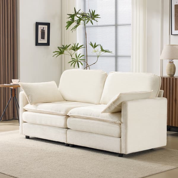 SONNENH Modern minimalistisk 2-sits soffa, bekväm och rymlig, lämplig för vardagsrum/sovrum