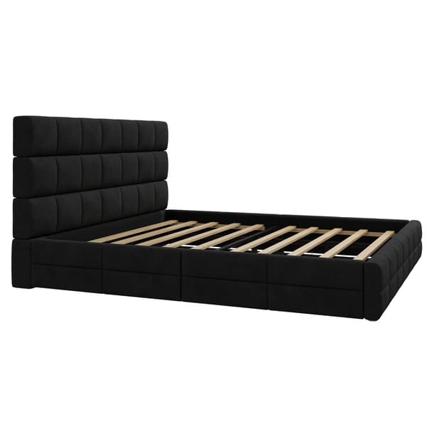 SONNENH 180x200 polstrede platformsseng, sort