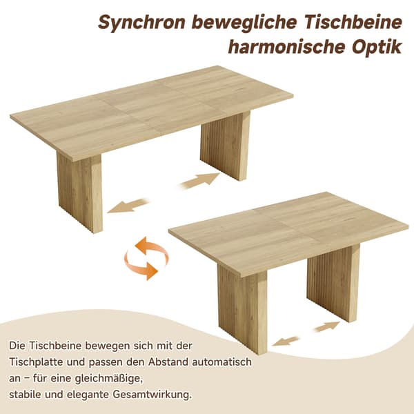 SONNENH Spisebord, MDF, Eg, 200 × 90 × 75 cm