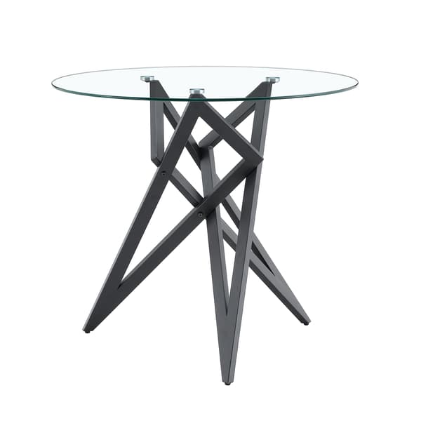 SONNENH Sofabord, Glas / Metal, Sort, 85 × 85 × 75,7 cm