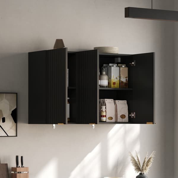 SONNENH Köksskåp, MDF, Svart, 90 × 29 × 60 cm
