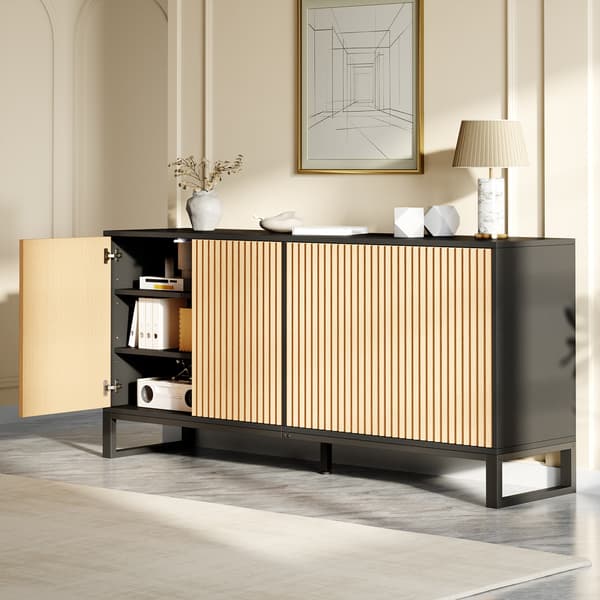 SONNENH Kenkäkaappi, MDF / Lastulevy, Musta / Luonnonväri, 160 × 40 × 75 cm