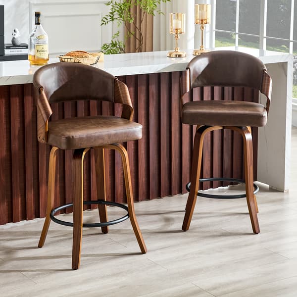 SONNENH Barstol – set med 2, Trä, Brun, 51 × 42 × 95 cm