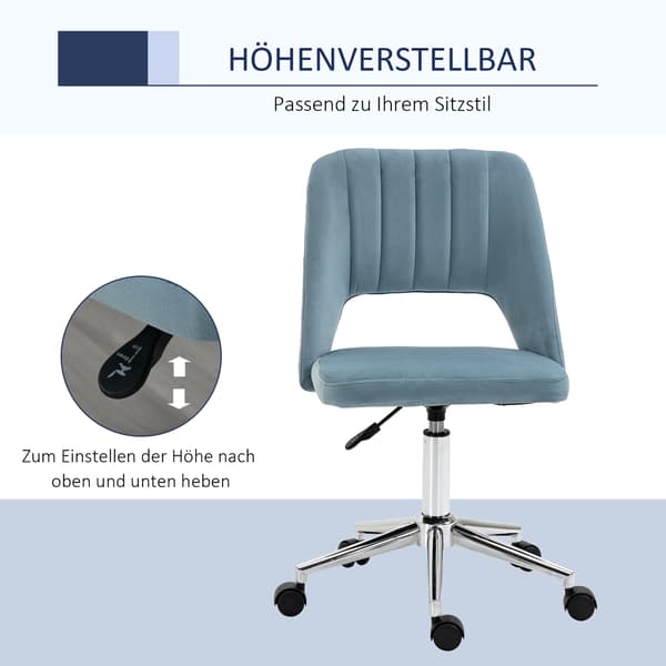 SONNENH Kontorstol, Polyester, Blå, 49 × 60 × 91 cm