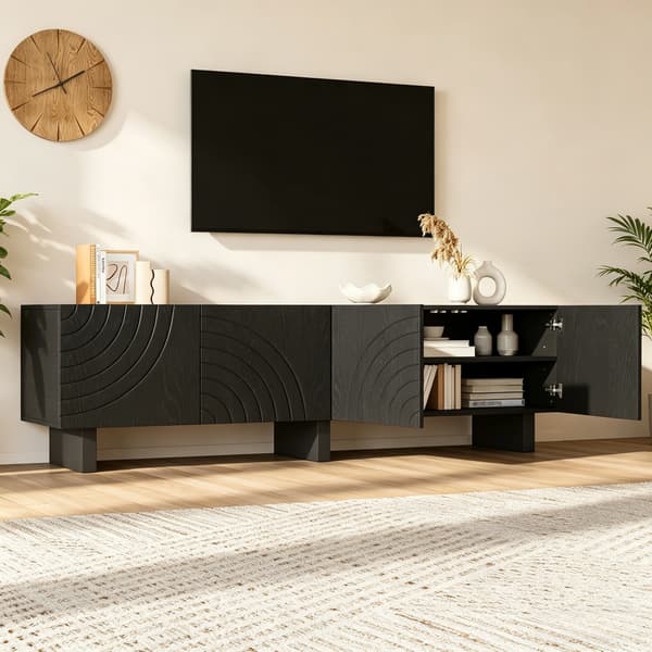 SONNENH TV-bord, Spånplade, Sort, 180 × 40 × 55 cm