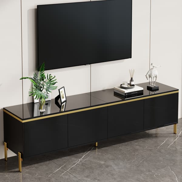 SONNENH TV-bord, Spånplade, Sort, 170 × 38 × 50 cm