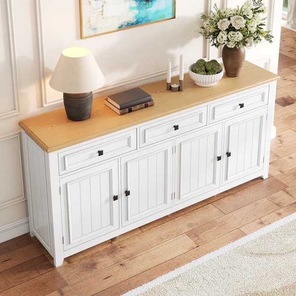 SONNENH Sideboard, MDF, Vit, 160 × 35 × 76 cm