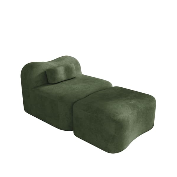 SONNENH Sofa, Velour, Grøn, 96 × 167 × 70 cm