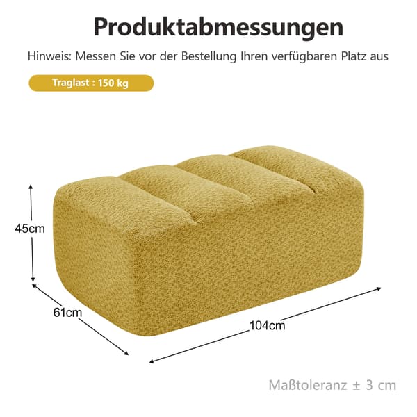 SONNENH Brravo Ottomaan Granular Fleece-Kellow