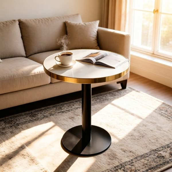 SONNENH Sidobord, MDF, Vit, 60 × 60 × 74 cm