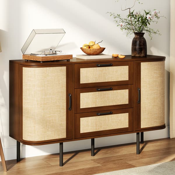 SONNENH Skænk, MDF, Valnød, 120 × 40 × 82 cm