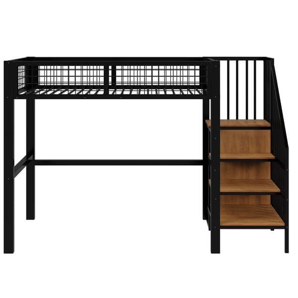 Køjeseng, 95 x 176 cm, sort, med opbevaring, med lamelbund
