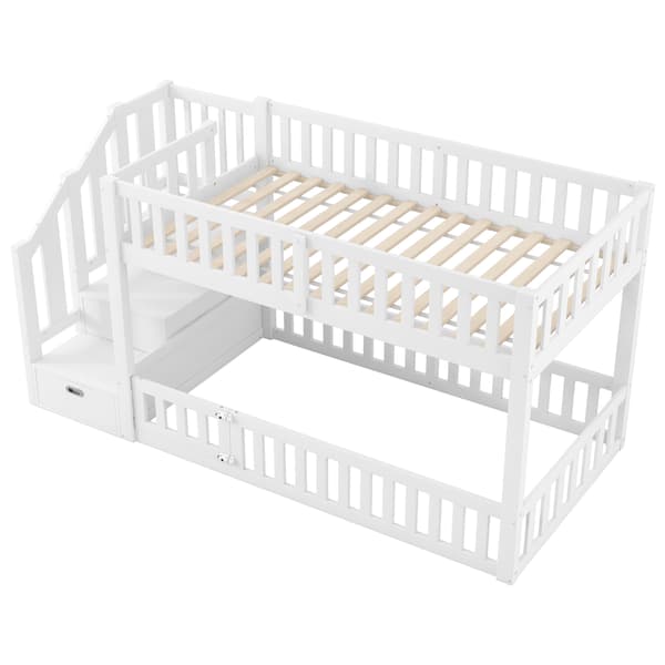 SONNENH 90X200 Bunk Bed, stege med lagring, vit