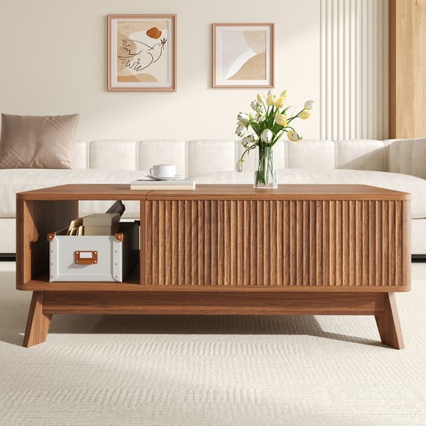 SONNENH Sofabord, MDF, Valnød, 95 × 48 × 50 cm