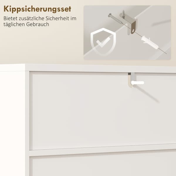 SONNENH Badeværelsesskab, kommode til opholdsrum, soft-close døre, 2 åbne hylder, MDF, hvid