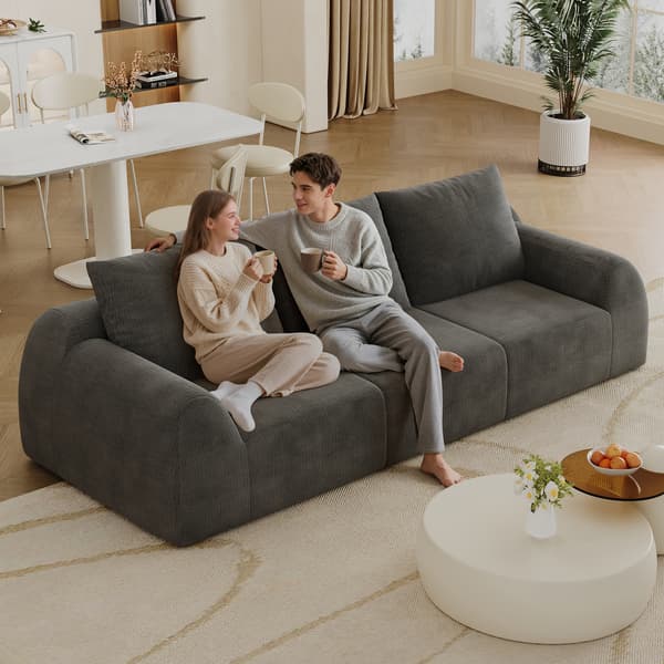 SONNENH Sofa, Stof, Mørkegrå, 257 × 95 × 85 cm